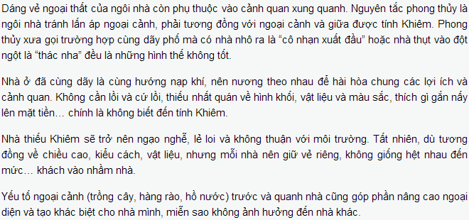 nhung nguye tac phong thuy doi voi mat tien Mặt tiền ngôi nhà theo âm dương và ngoại cảnh