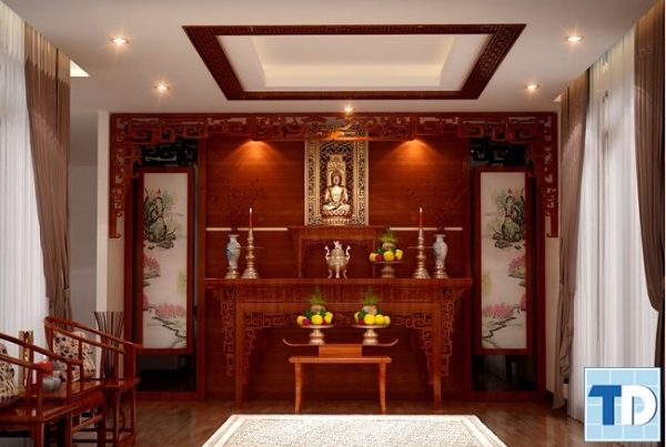 Bố trí hoành phi, câu đối phòng thờ