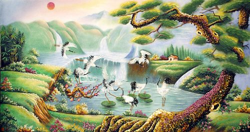 Dùng tranh thiên nhiên để tạo nguồn năng lương mạnh mẽ cho ngôi nhà