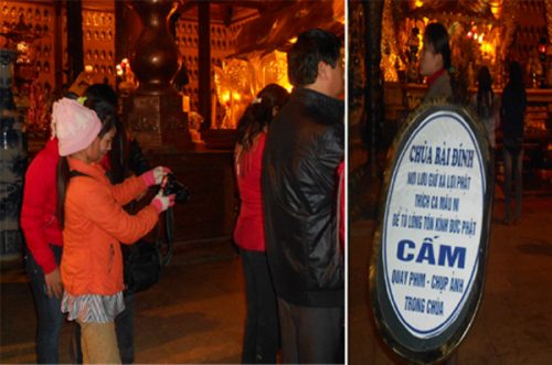 Khi đi lễ chùa có biển cấm chụp hình quay phim thì bạn nên tuân theo